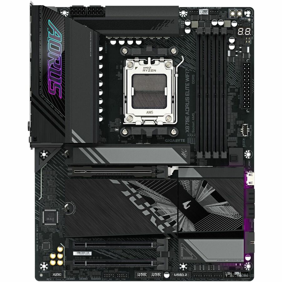 Gigabyte X870E A ELITE WIFI7 Motherboard -AMD X870E AM5 Max256GB DDR5 ATX Retail
