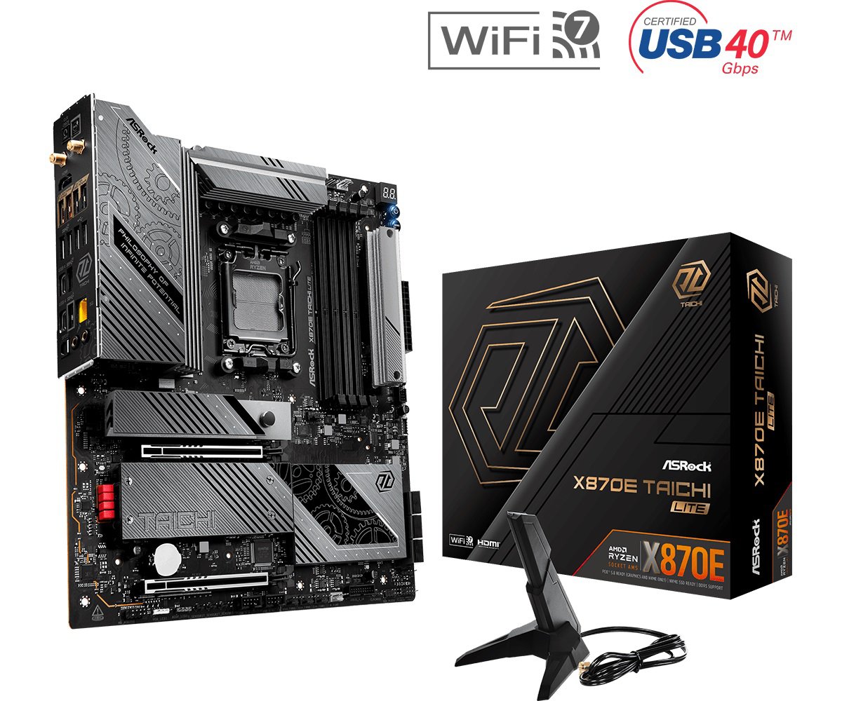 ASRock X870E Taichi Lite Motherboard - AM5 Max.256GB DDR5 EATX Retail