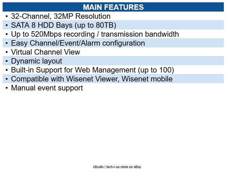 Hanwha XRN-3220B2-16TB 32MP 32-Channel NVR with 12th Gen. Intel Processor, 16TB