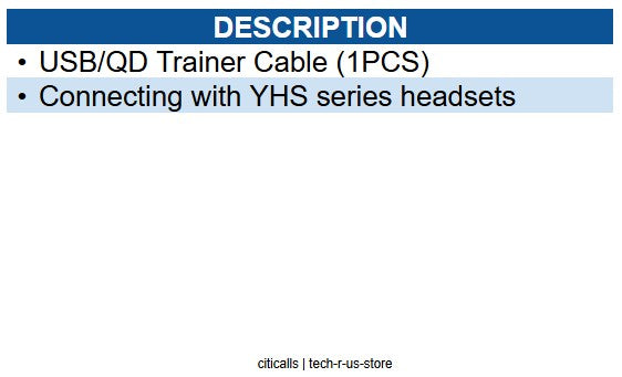 Yealink YEA-1300084 USB/QD Trainer Cable (1PCS)