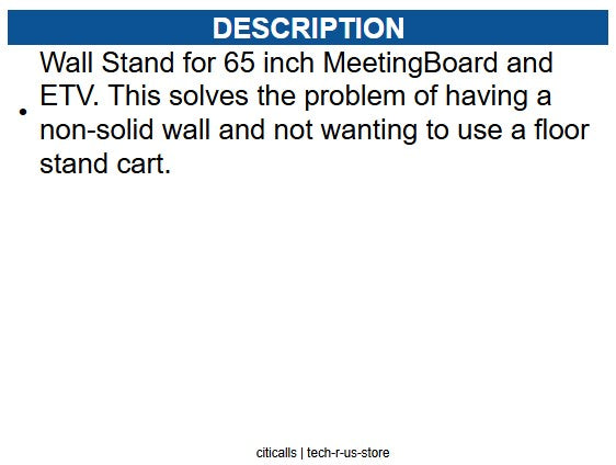 Yealink YEA-MB-WALLSTAND-650W 3311075 Wall Stand for 65in MeetingBoard