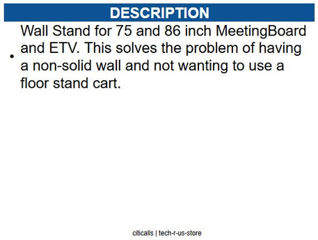 Yealink YEA-MB-WALLSTAND-860W 3311076 Wall Stand for 75/86in MB