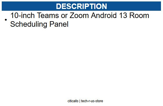 Yealink YEA-ROOMPANEL-PLUS-E2 1303196 10-inch Room Scheduling Panel