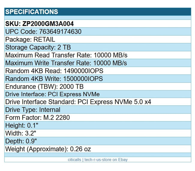 Seagate ZP2000GM3A004 FireCuda 540 2TB M.SSD 2 2280 PCIe NVMe 4.0x4 Solid State
