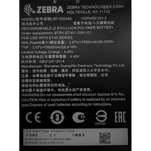 Zebra BTRY-ET4X-10IN1-01 PowerPrecision Battery for Tablet PC Battery Rechargeable