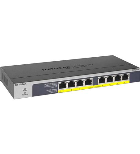 Netgear GS108PP-100NAS 8 Port Gigabit Ethernet Unmanaged Switch PoE