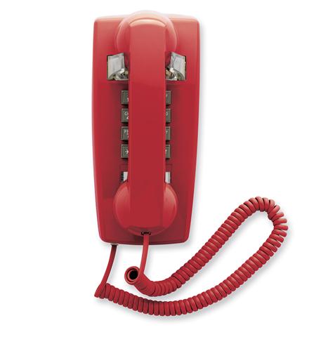 Scitec SCI-25403 Red Single Line Emergency Wall Phone Sturdy Bell Ringer