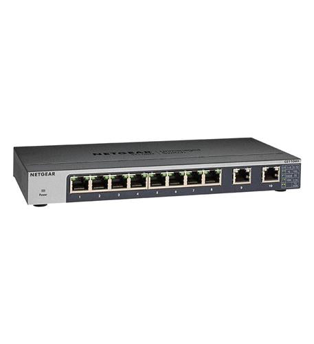 Netgear GS110MX-100NAS 8 Port Gigabit Switch Unmanaged 2 Port Multi-Gig Ethernet