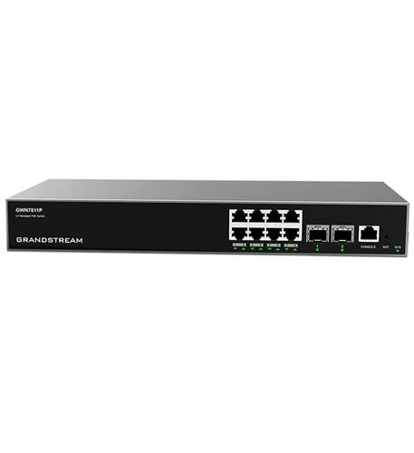 Grandstream GS-GWN7811P 8 Gigabit PoE Ethernet 2 10Gig SFP+ Managed Switch