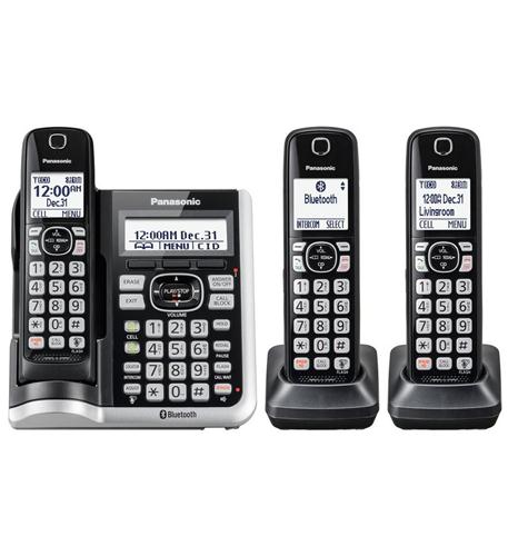 Panasonic KX-TGF573S 3 Cordless Handset Telephone Answering Machine ITAD
