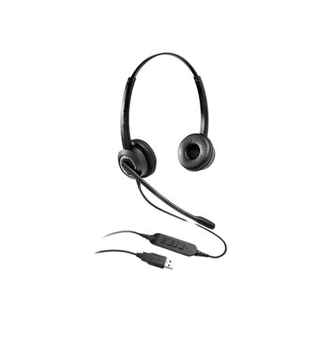 Grandstream GS-GUV3000 Dual Ear USB Corded Headset HD Noise Cancel