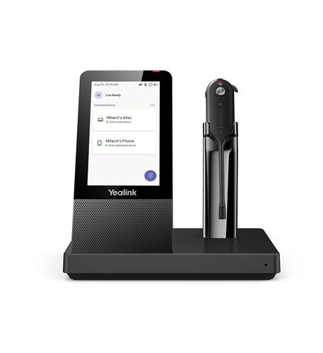 Yealink WH67-TEAMS Microsoft Wireless Ear Headset and Touchscreen Base Stand
