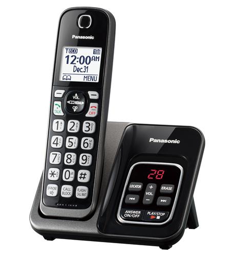 Panasonic KX-TGD630M Metalic Black Cordless Handset Phone Answering Machine