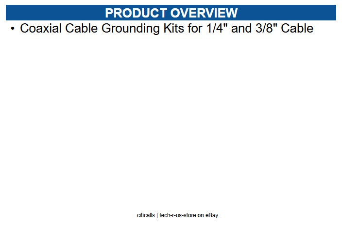 Cambium Networks 01010419001 Coaxial Cable Grounding Kits for 1/4" & 3/8" Cable