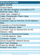 C2G 01076 3ft Cat6 Ethernet Cable - Slim - Snagless Unshielded (UTP) - Blue