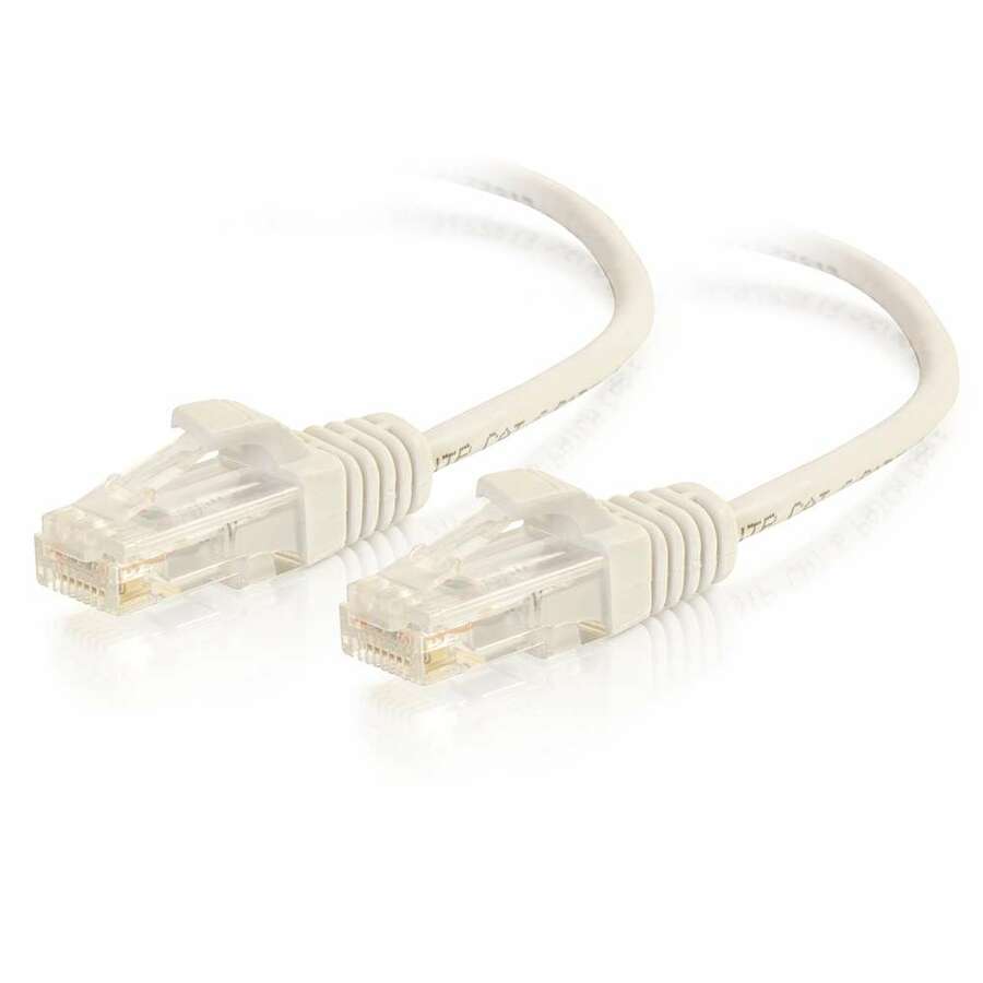 C2G 01185 1ft Cat6 Snagless Unshielded (UTP) Slim Ethernet Patch Cable - White