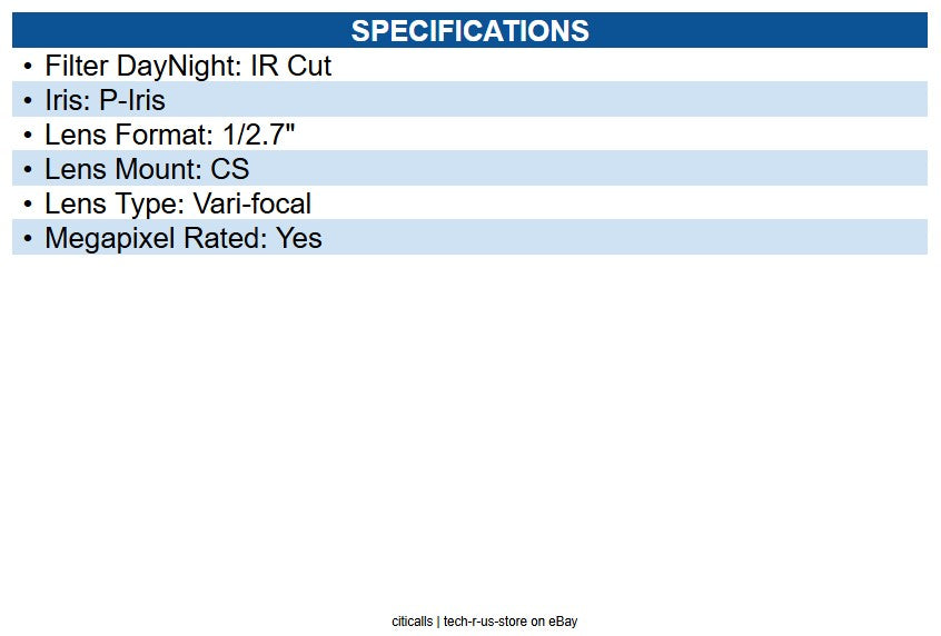 AXIS 01469-001 TAMRON 5MP LENS P-IRIS 8-50 MM F1.6