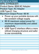 BTI 01FR030-BTI 65W TYPE-C AC ADAPTER - Compatible OEM: 01FR030