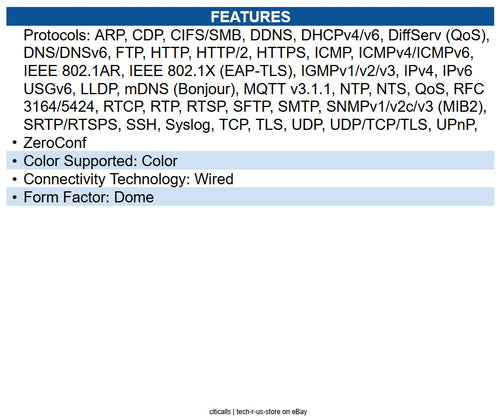 AXIS 02487-001 Q9307-LV 5 Megapixel Indoor Network Camera Color - Dome - White