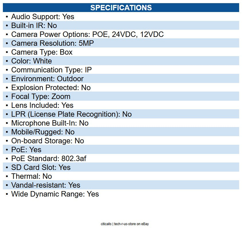 AXIS 02623-001 M1137-E Mk II 5 Megapixel Outdoor Network Camera Color Box White