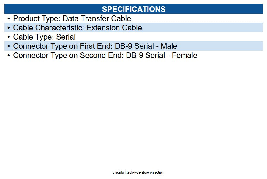CablesToGo 02711 6ft DB9 M/F Extension Cable Beige - DB-9 Male - DB-9 Female