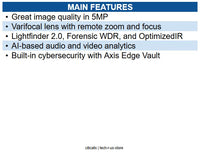 AXIS 02815-001 5MP Compact Outdoor Ai Dome Camera, 3.2-7.2mm