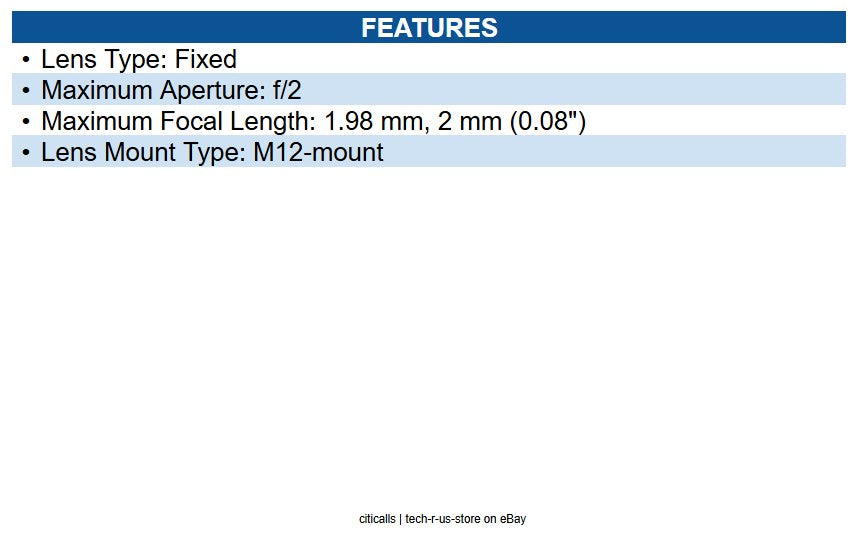 AXIS 02869-001 F2137-RE 1.98 mmf/2 - Fisheye Fixed Lens for M12-mount - 1.2"