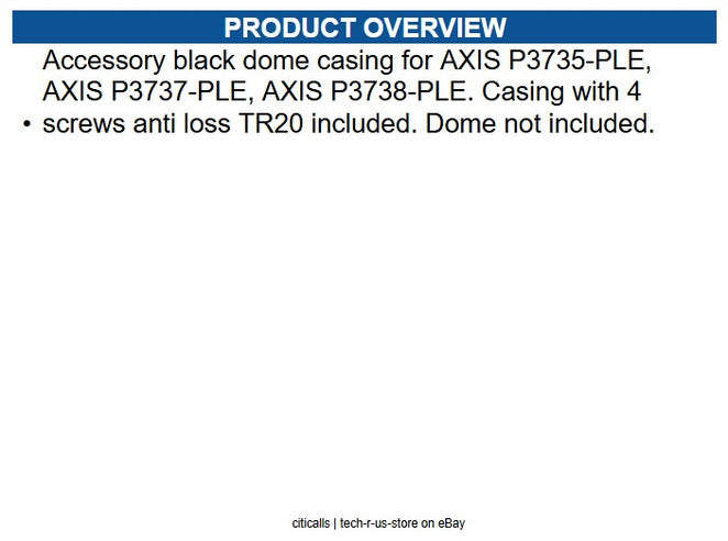 AXIS 02871-001 TP3833-E Dome Casing Black Outdoor - Black