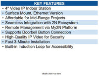 AXIS 02892-001 Clip 4" Video IP Indoor Station, Surface Mount, Ethernet Version