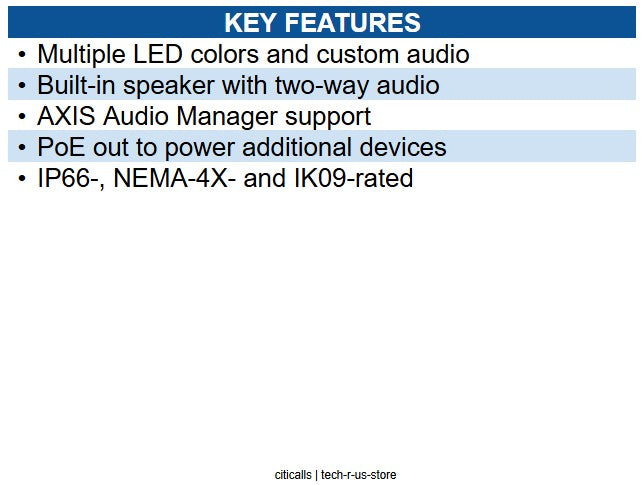 AXIS 02930-001 2-Way Audio Network Strobe Speaker, 102dB