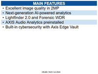 AXIS 02980-001 P3285-LV 2MP Indoor IP Dome Camera with AI Analytics, 3.4-9.8mm