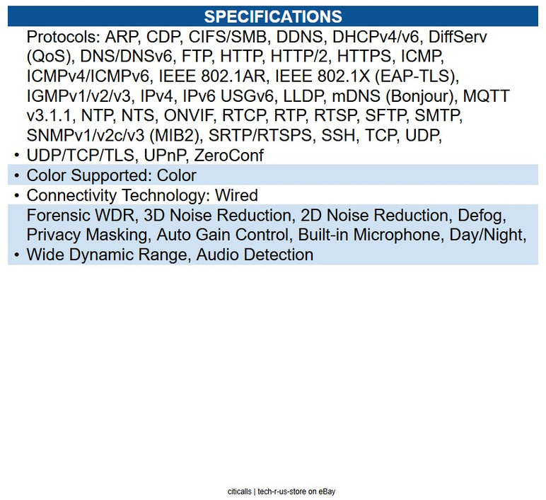 AXIS 02983-001 P3287-LV 5 Megapixel Indoor/Outdoor Network Camera Color - Dome