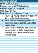 BTI 02DL107-BTI 65W TYPE-C AC ADAPTER - Compatible OEM: 02DL107