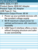 BTI 02DL111-BTI 65W TYPE-C AC ADAPTER - Compatible OEM: 02DL111