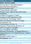 SonicWall 03-SSC-4689 NSa 2800 Network Security/Firewall Appliance