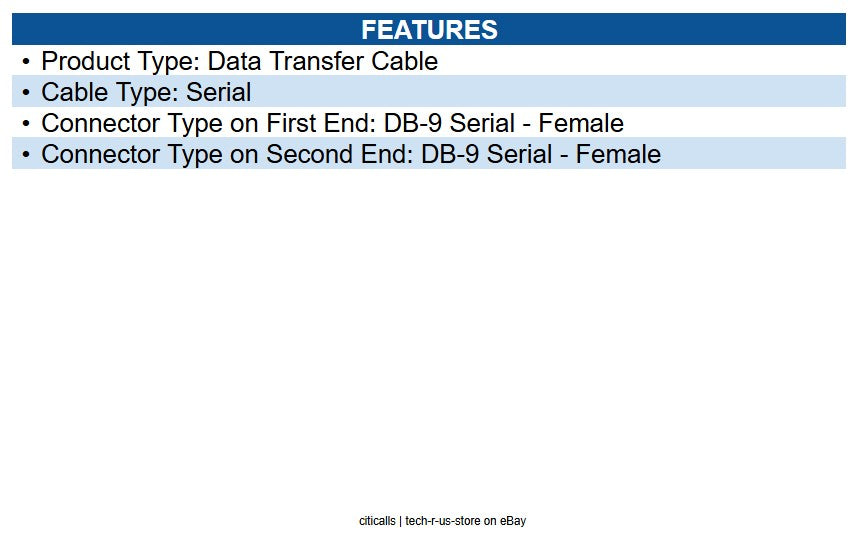 CablesToGo 03044 6ft DB9 F/F Null Modem Cable Beige - DB-9 Female - DB-9 Female