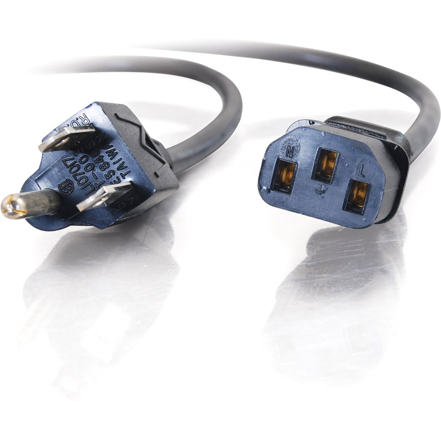 C2G 03130 6ft Power Cord - 18 AWG - NEMA 5-15P to IEC320C13 - Black