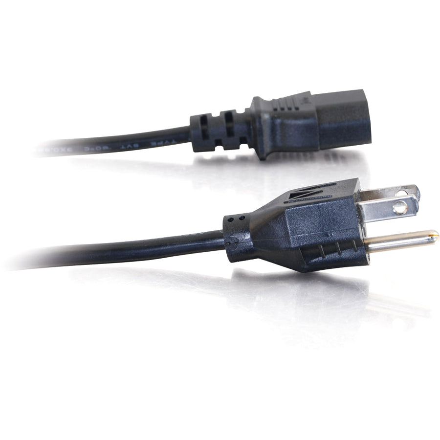 C2G 03134 10ft Power Cord - 18 AWG - NEMA 5-15P to IEC320C13 - Black