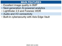 AXIS 03154-001 8MP Dome IR Camera with AI Analytics, 4.4-14.6mm Varifocal Lens
