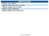 Zebra 03200GS11007 3200 Performance Wax Resin Ribbon Black - 4.33" X 242ft.