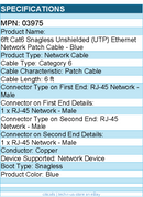 C2G 03975 6ft Cat6 Ethernet Cable - Snagless Unshielded (UTP) - Blue