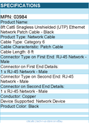 C2G 03984 8ft Cat6 Ethernet Cable - Snagless Unshielded (UTP) - Black