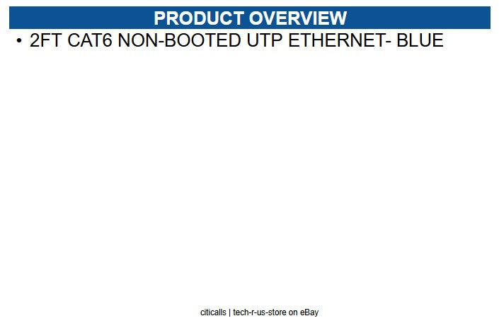 CablesToGo 04086 2FT CAT6 NON-BOOTED UTP ETHERNET- BLUE