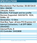 LSI Logic 05-50134-01 Controller Card - 9500-8i Int 12Gbs Tri Mode SATA+SAS+PCIe