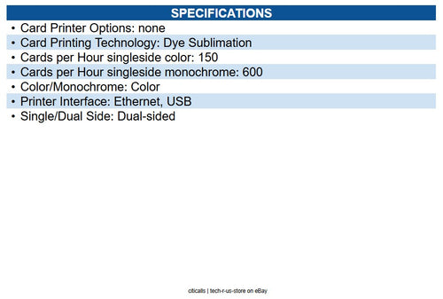 Fargo 050120 DTC1250e Desktop Dye Sublimation/Thermal Transfer Printer - Color
