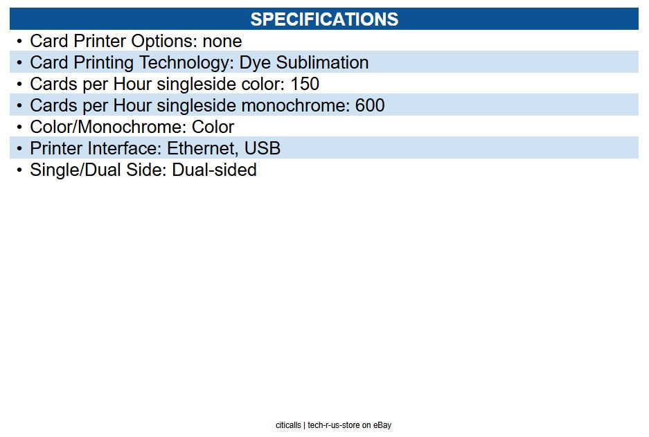 Fargo 050120 DTC1250e Desktop Dye Sublimation/Thermal Transfer Printer - Color