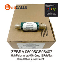 Zebra 05095GS06407 Resin Ribbon 2.52inx242ft 5095 High Performance QTY=12