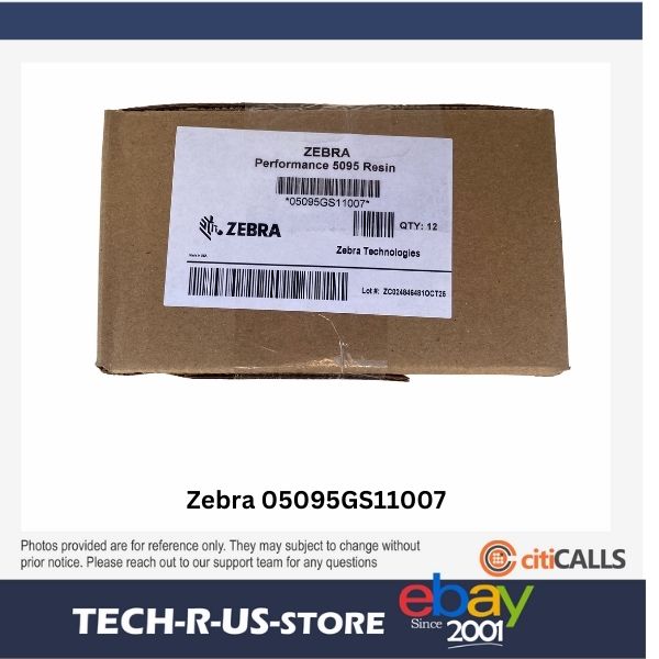 Zebra 05095GS11007 12 Rolls Resin Ribbon 4.33"x242' 5095 High Perf 0.5" Core