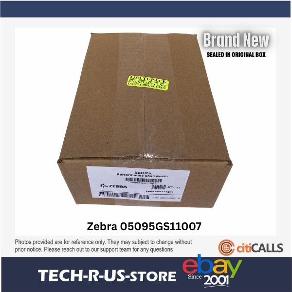Zebra 05095GS11007 12 Rolls Resin Ribbon 4.33"x242' 5095 High Perf 0.5" Core