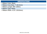 Zebra 05095GT11030 5095 Performance Wax Resin Ribbon Black - 4.33" X 984.25Ft.